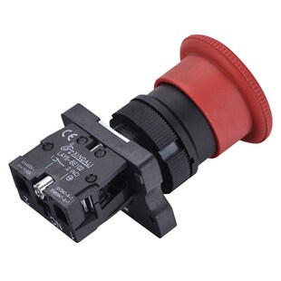 LAY5 ES542红色蘑菇头急停按钮开关带自锁紧急停止旋转释放开关.