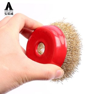 125精品手工缠丝碗型钢丝轮100型角磨机用金属R除锈漆钢丝刷打磨