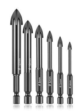 1-黑色六角十字钻头6pcs(4+5+6+8+10+12mm)