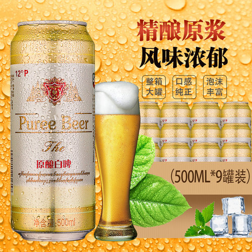 12度原浆白啤大罐畅饮500ml啤酒