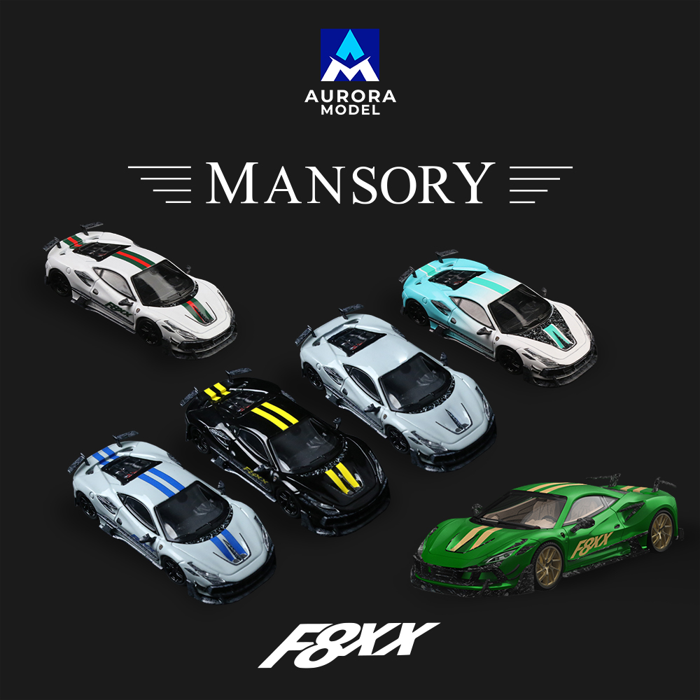 AM1:64 法拉利 迈莎锐F8XX 海湾石油 白色仿真合金汽车模型 摆件