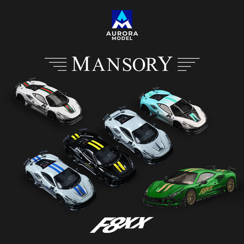 AM1:64 法拉利 迈莎锐F8XX 海湾石油 白色仿真合金汽车模型 摆件