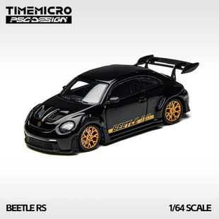 TimeMicro × PSC 1:64 甲壳虫 RS 黑金色 仿真合金汽车模型 摆件