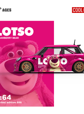 CC 1:64 宝马MINI COOPER 草莓熊涂装仿真合金汽车模型