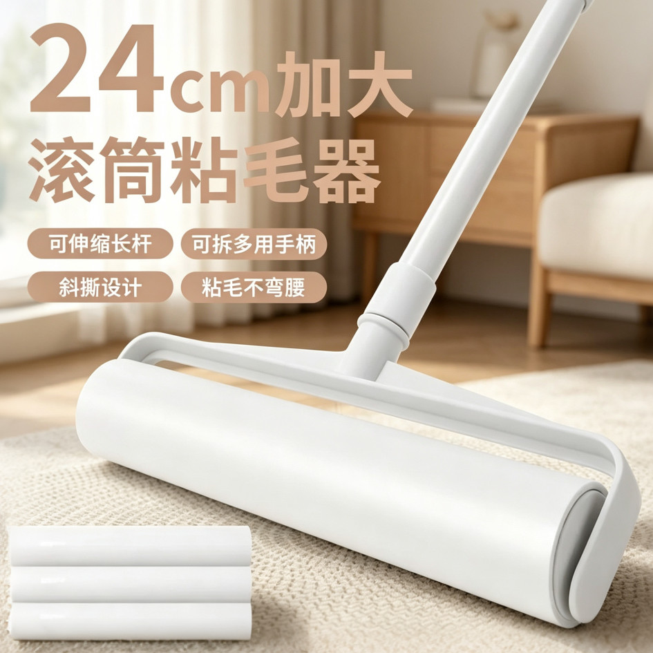 24cm大号强力滚筒粘毛器可撕