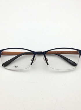 VIS钛金属合金棕色蓝色半框外贸出口尾货清仓近视眼镜镜框男女款