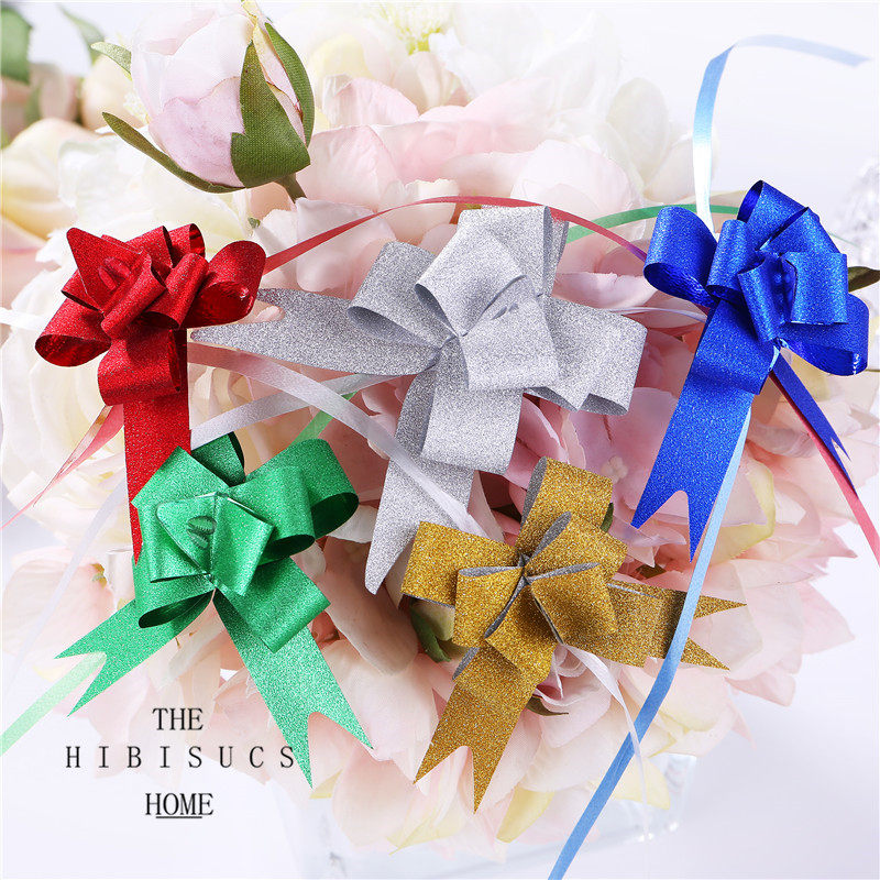 磨纱蝴蝶结手拉花彩带扎带礼品包装材料扎花抽花礼物装饰花年会