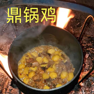 老式生铁鼎罐传统顶锅柴火煮饭吊锅家用铸铁无涂层炖锅双耳顶罐