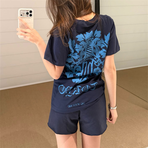 做旧宝剑梵文印花短袖T恤女夏季新款美式复古设计感宽松显瘦上衣