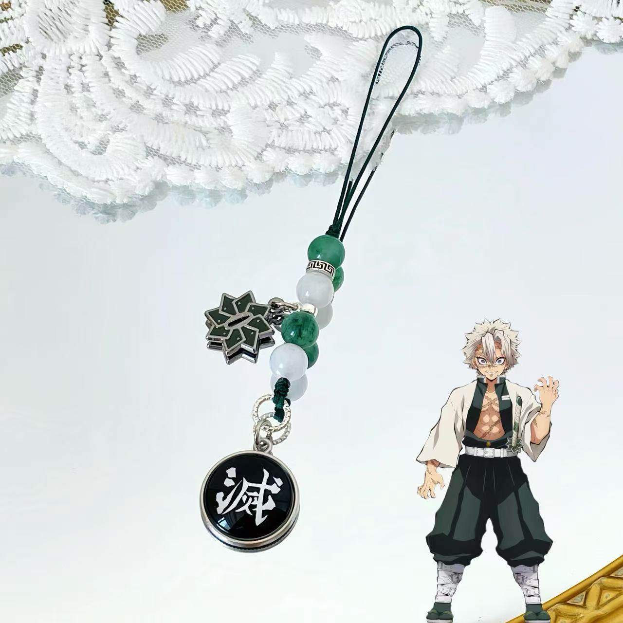 鬼灭之刃周边手机链不死川实弥甘露寺蜜璃手机壳挂绳书包挂件挂饰