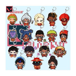 瓦洛兰特周边钥匙扣新春捷风火男霓虹Q版抽象表情包挂饰包包挂件