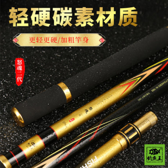 钓鱼王大物抄网杆碳素超轻加粗