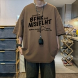 Летняя хлопковая футболка с коротким рукавом, в американском стиле, свободный крой, короткий рукав