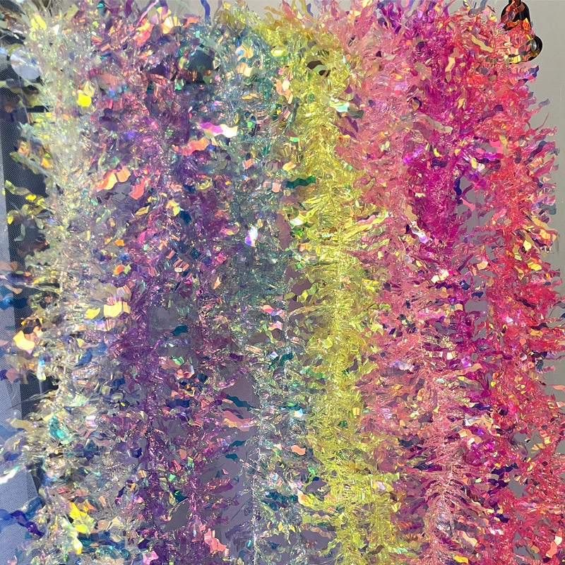 炫彩雨丝毛条彩带拉花挂饰蛋糕装饰生日派对活动幼儿园场景布置