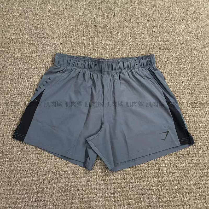 thumbnail for [New] gymshark men's summer muscle shark zipper stretch fitness training quick dry sports short pants