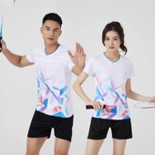 乒乓球网球运动服定制印字夏 情侣款 羽毛球服男女套装 速干透气短袖