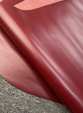 阳光皮料 意大利Cilp暗红色平纹小牛皮（白心）手感偏挺厚度1.3mm