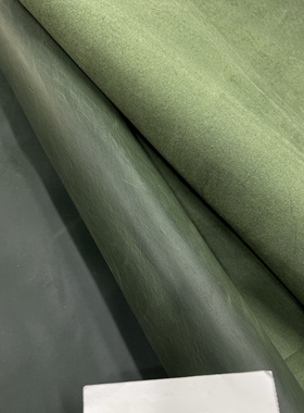 阳光皮料 进口头层绿色疯马皮 手感偏挺 厚度1.5mm 手工diy皮料