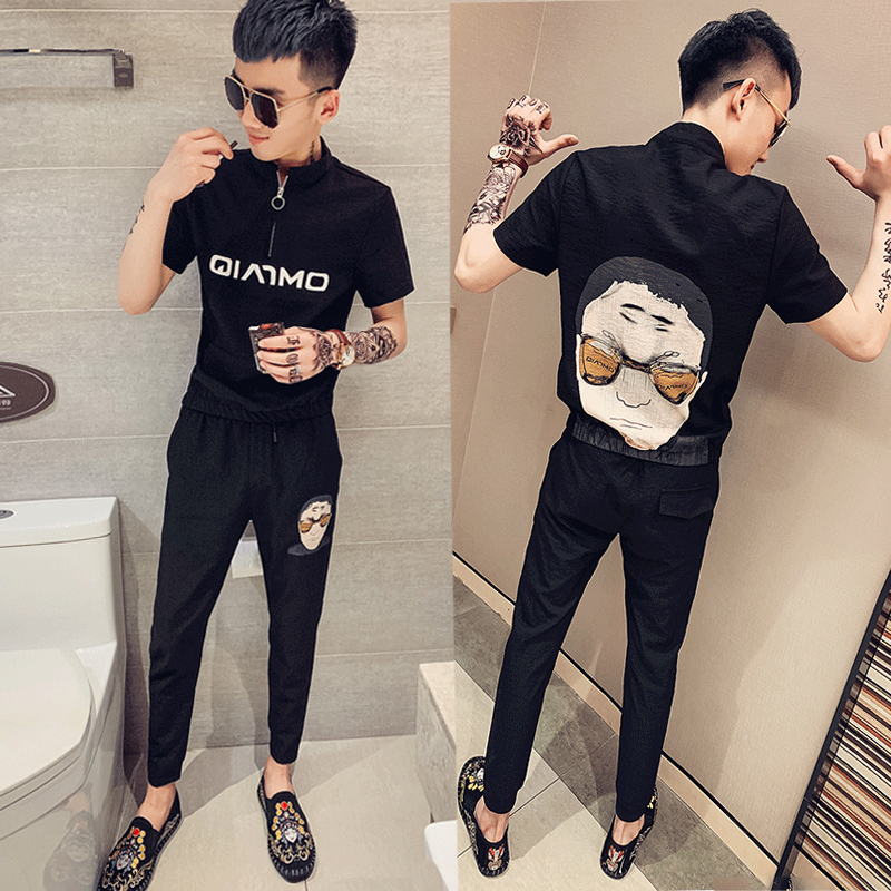 网红夏季韩版修身九分休闲小脚裤