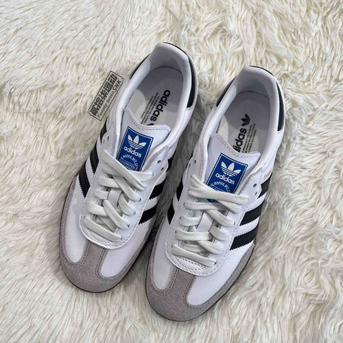 Adidas Samba三叶草白黑灰复古德训鞋休闲低帮板鞋男女同款B75806