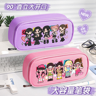 gidle女团周边笔袋女孩简约ins风大容量中小学生高颜值帆布文具盒