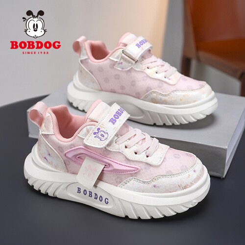 巴布豆女童运动鞋2026春秋新款轻便休闲鞋儿童网面透气软底鞋子女
