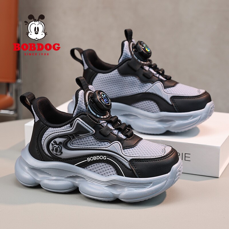 巴布豆童鞋男童鞋子2026年春季新款透气网面软底跑步鞋男孩运动鞋