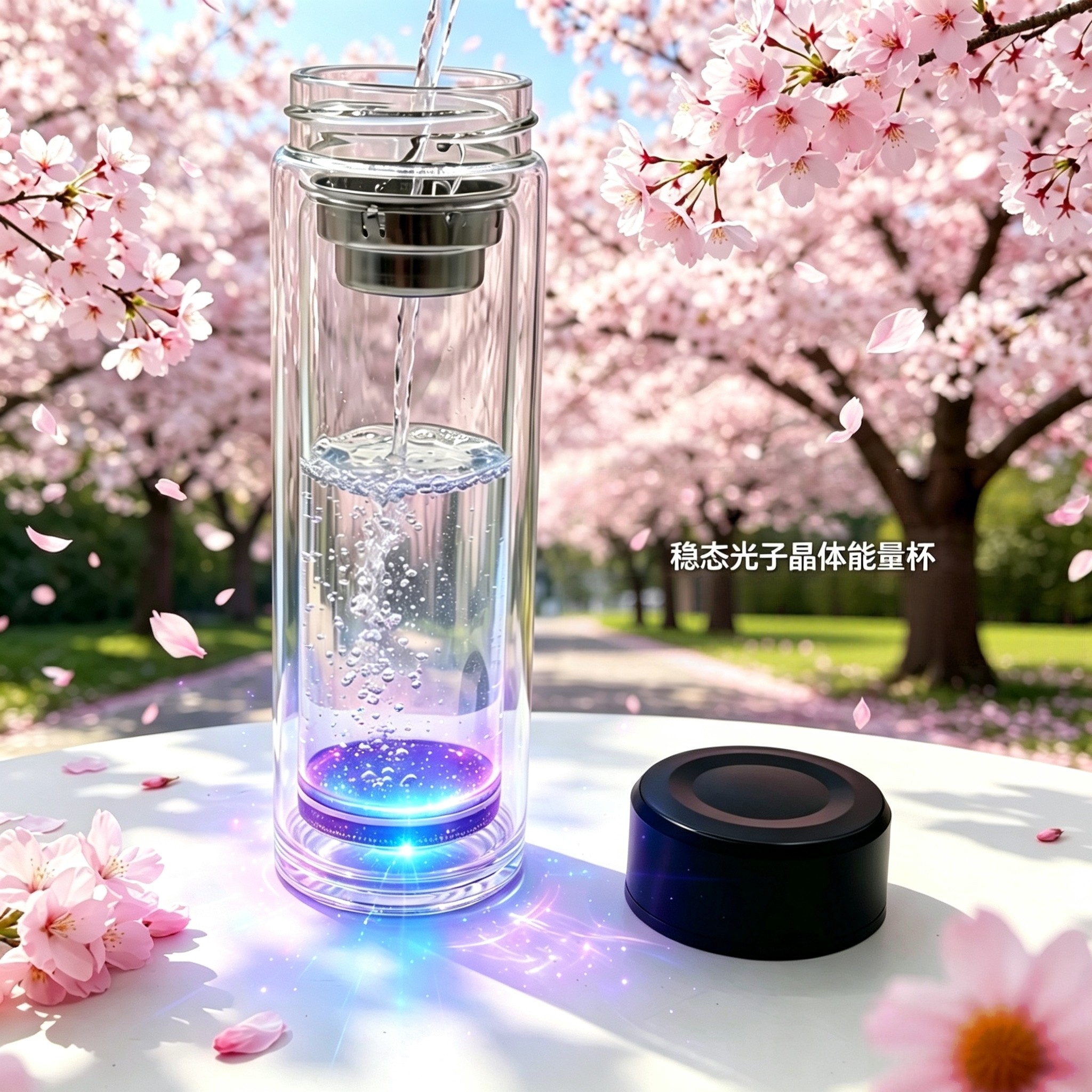 稳态生物光子晶体水杯双层轻奢便携居家办公日常饮水随行杯