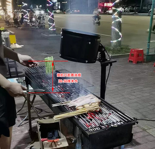 夜市带架抽油烟机户外摆摊电动三轮车48伏60V72V供电排风扇12V电