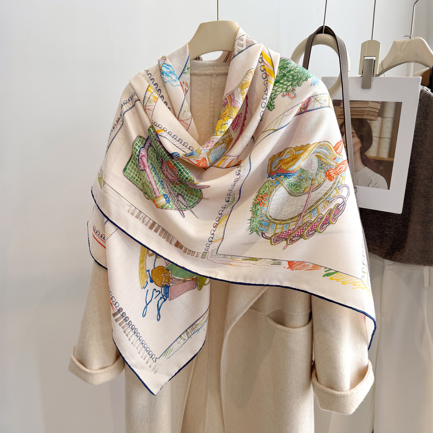 骏马棱镜！丝毛围巾披肩外搭丝巾