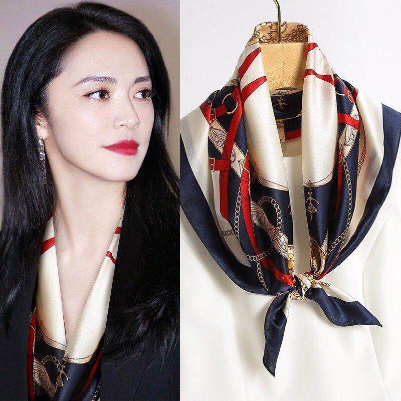 真丝中方巾丝巾冬季妈妈围巾领巾