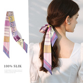 真丝发带丝巾小长条2026新款 丝绸绑发高端窄网红飘带绑包丝带法式