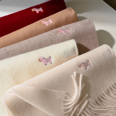 可爱小马！羊毛围巾女生护颈围脖