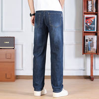 Summer light and light-colored Tencel jeans for men, loose straight stretch casual wide-leg long pants from Xintang, Guangzhou thumbnail 8