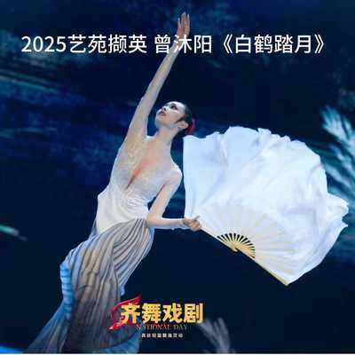白鹤踏月真丝扇舞蹈梁祝古典舞雪中梅胶州秧歌云水谣白扇子桃李杯