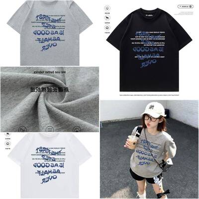 灰色短袖女t恤夏2026新款设计感小众宽松半袖独特漂亮巨好看上衣