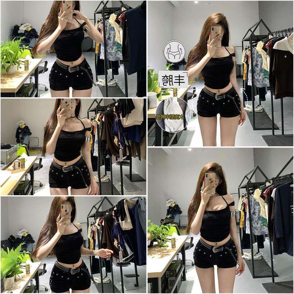 李李服饰低腰铆钉丰胯牛仔超短裤女2025夏季新款紧身显瘦热裤