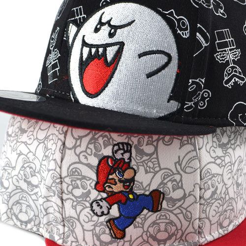 Super Mario超级玛丽马里奥 重工刺绣男女街舞嘻哈平沿帽棒球帽子