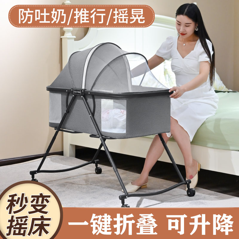 可移動拼接多功能歐式嬰兒床