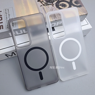 适用荣耀80GT手机壳新款 honor80gt磁吸保护壳AGT一AN00全包边防摔硅胶8ogt磨砂软壳直边外壳大孔