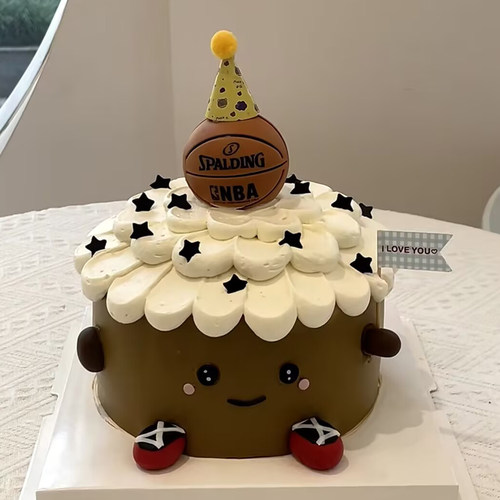 篮球男孩生日蛋糕装饰插件二次元简约球衣篮球少年未来可期模具