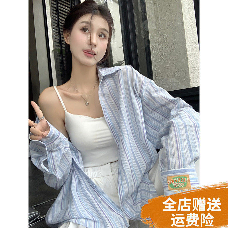 大尺码胖MM蓝色条纹polo