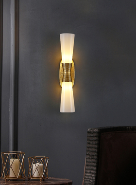 乌托邦vc壁灯美式金箔客厅楼梯间灯具设计师创意洗手间卧室床头灯