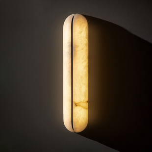 法式轻奢云石壁灯背景墙西餐厅天然雪花石走廊卧室玄关过道全铜灯