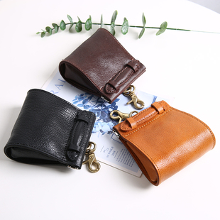 高级感真皮零钱包女迷你装 饰包手工头层牛皮汽车钥匙包简约小腰包