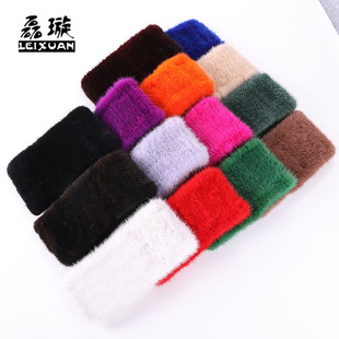 磊璇进口女士水貂编织加厚脖套水貂皮草围巾围脖脖套貂毛围脖头套