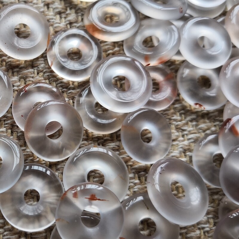 南红玛瑙平安扣小吊坠小配饰白底冰飘小南红圈荔枝冻平安扣冰种环