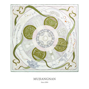 良渚文化联名-玉冠·盛世-110方巾