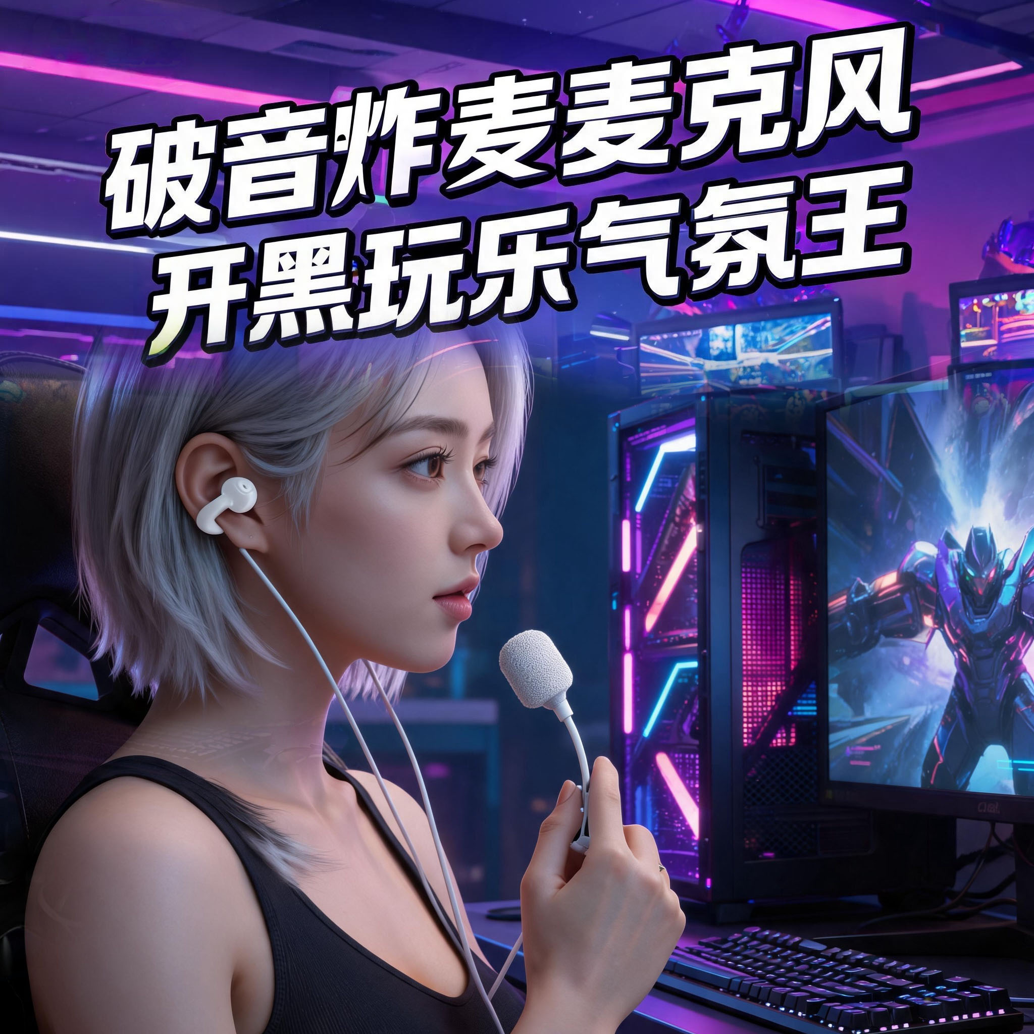 炸麦神器电竞语音游戏小麦克风炸麦手机专用麦克风耳机爆炸音麦图片
