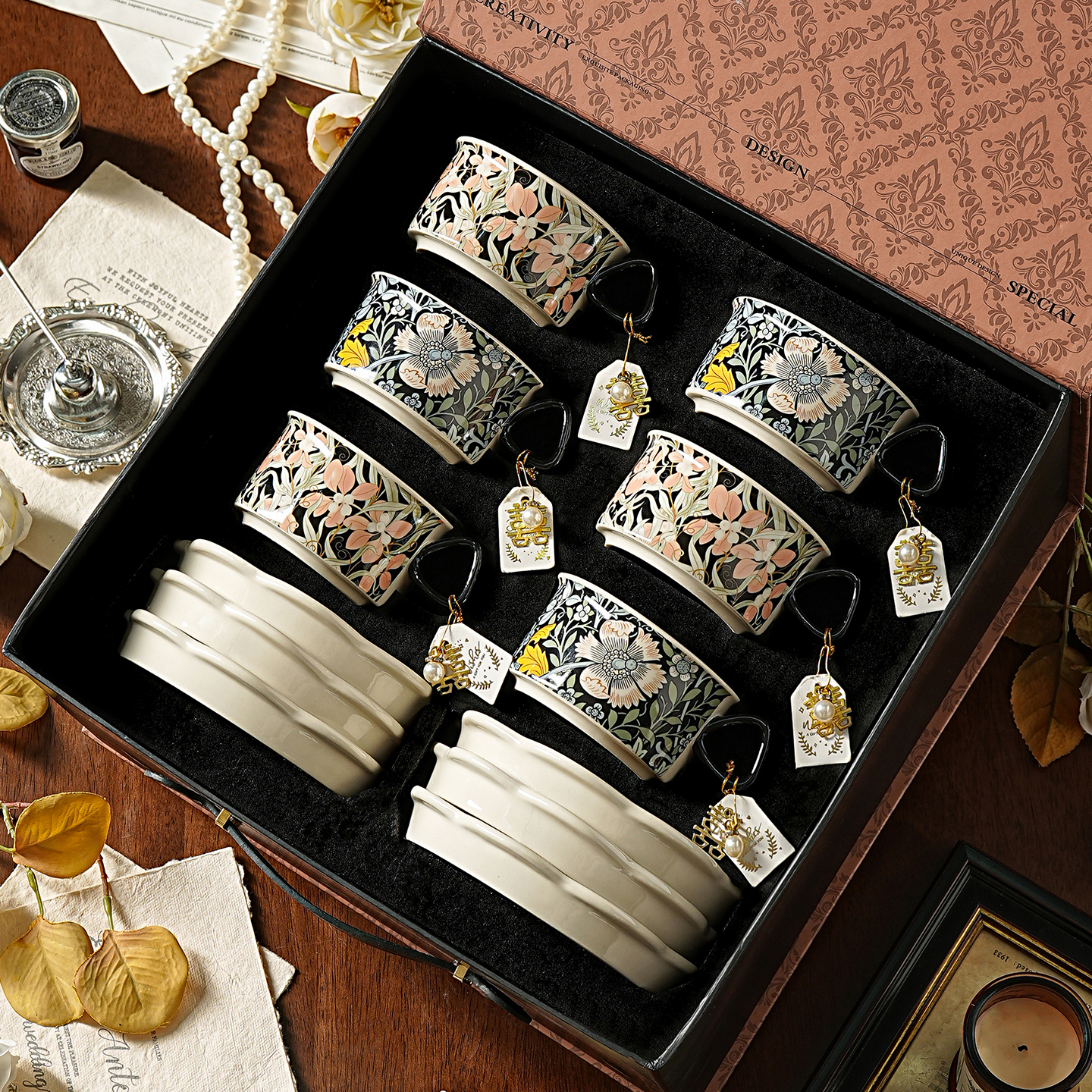 陶瓷杯子精致咖啡杯马克杯套装礼盒装生日礼物女生小众实用送闺蜜